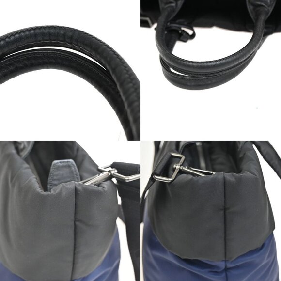 PRADA Tessuto Bicolor 2Way Shoulder Hand Bag Nylon Nappa Leather BK BE 77YH555 - Picture 9 of 16